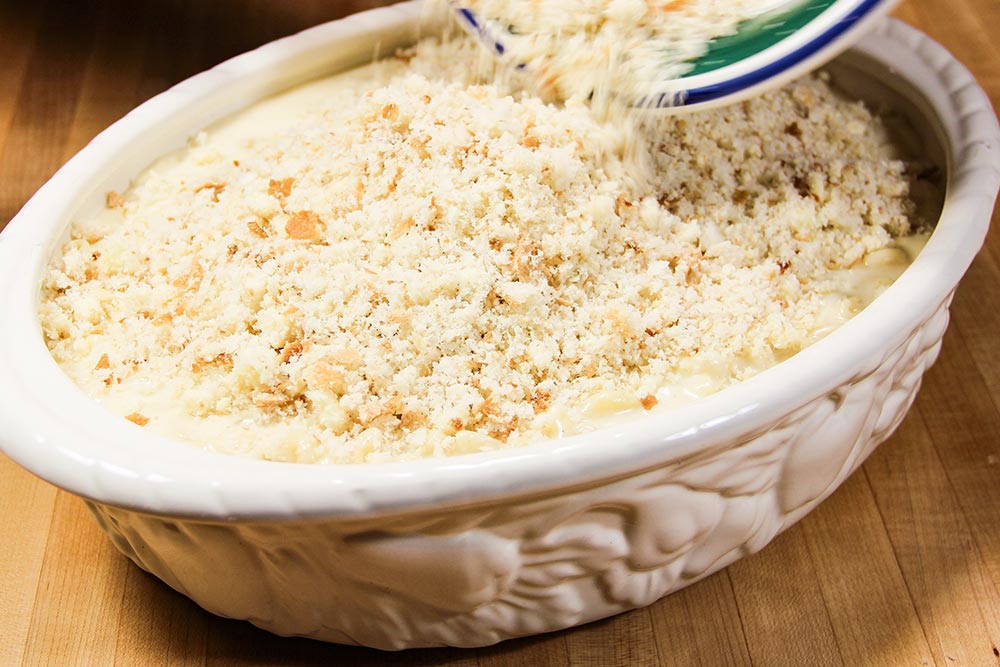 Covering Pasta With Breadcrumbs
