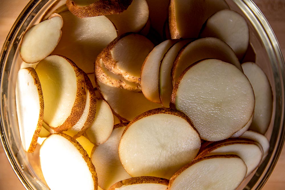 Sliced Russet Potatoes