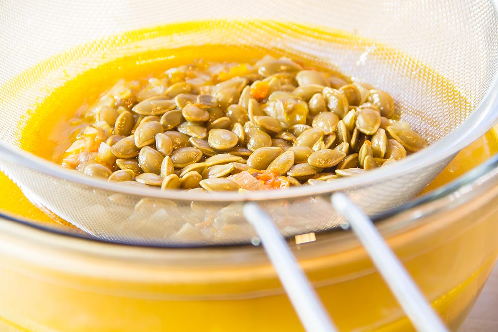 Strained Butternut Squash Seeds