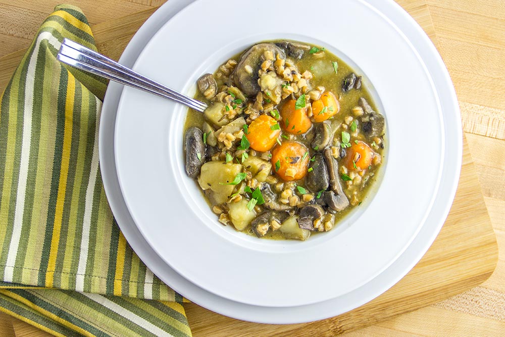 Carrot, Mushroom, Potato & Rosemary Soup
