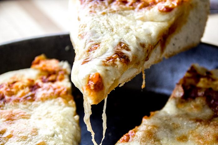 Deep Dish Pizza in Cast Iron Skillet