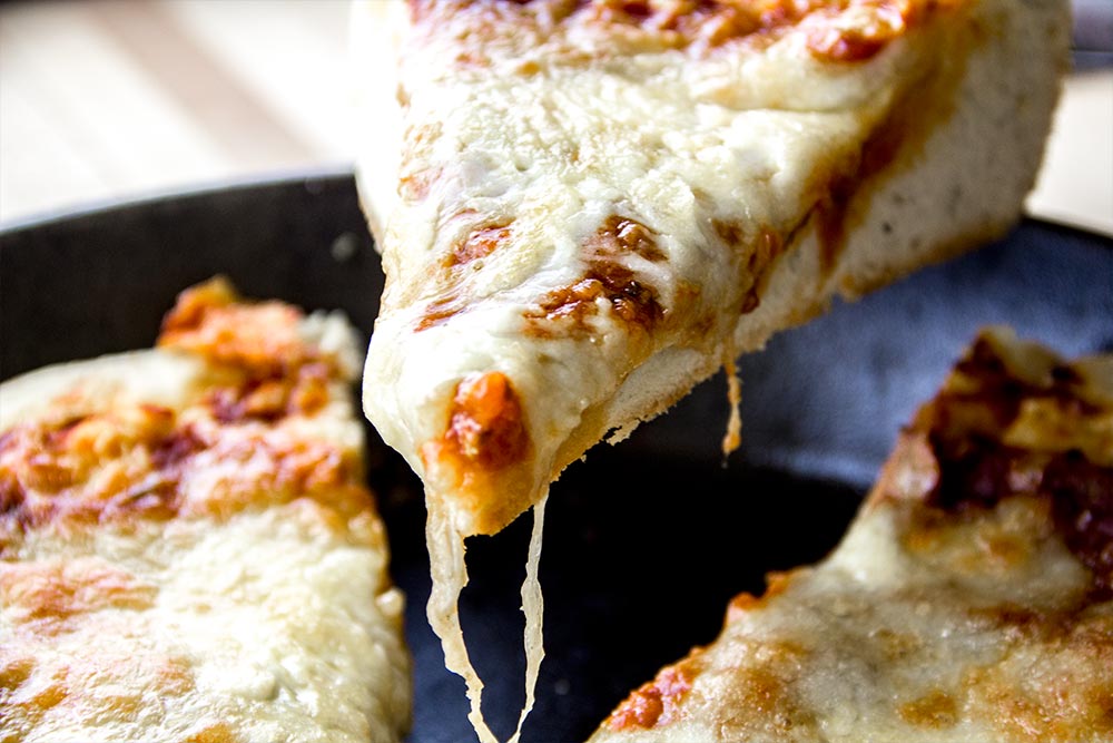 Deep Dish Pizza in Cast Iron Skillet Recipe