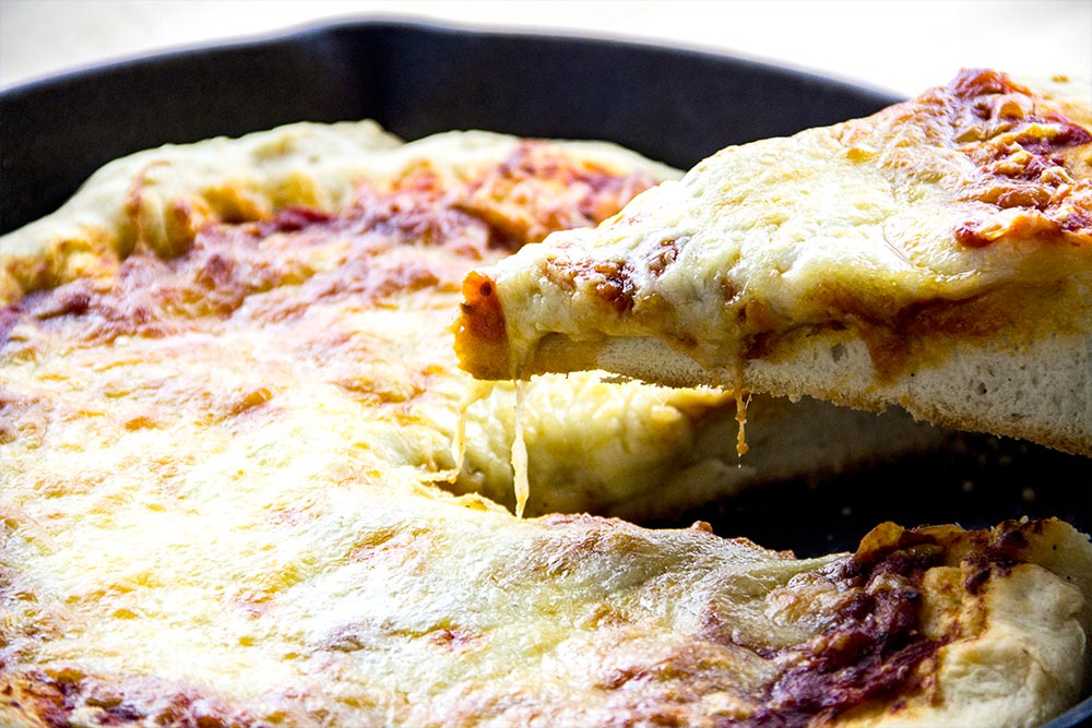 Slice of Deep Dish Pizza