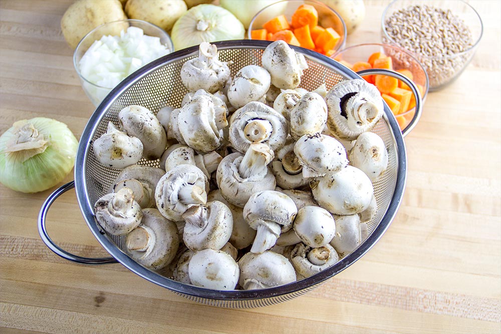 3 Pounds of White Button Mushrooms