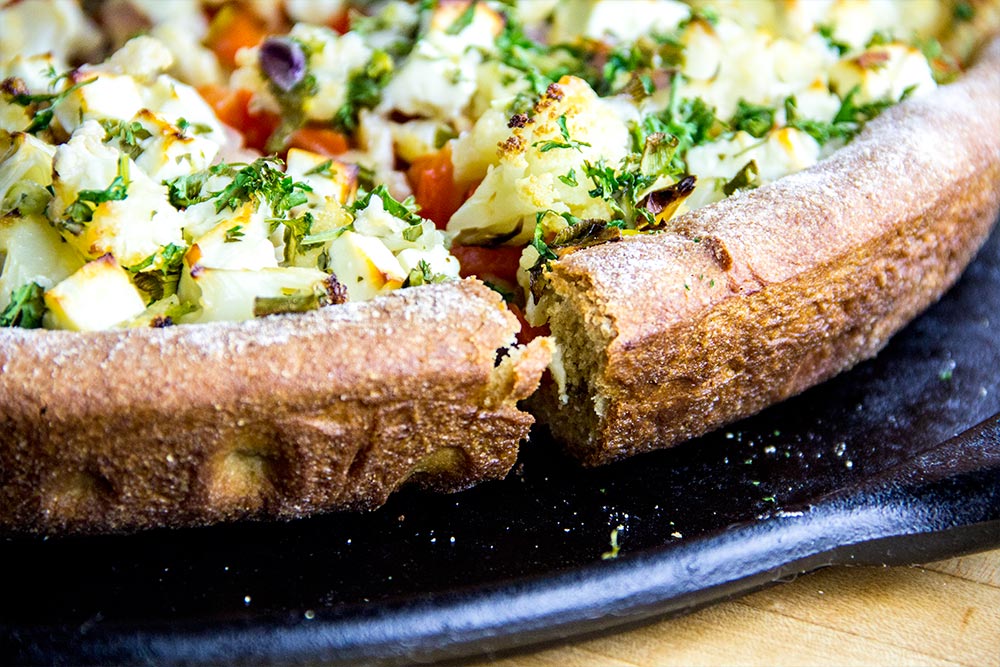 Cut Cast Iron Skillet Pizza Slice