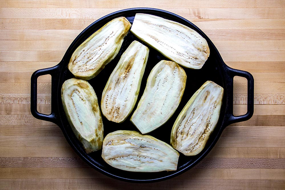 Peeled & Sliced Eggplant
