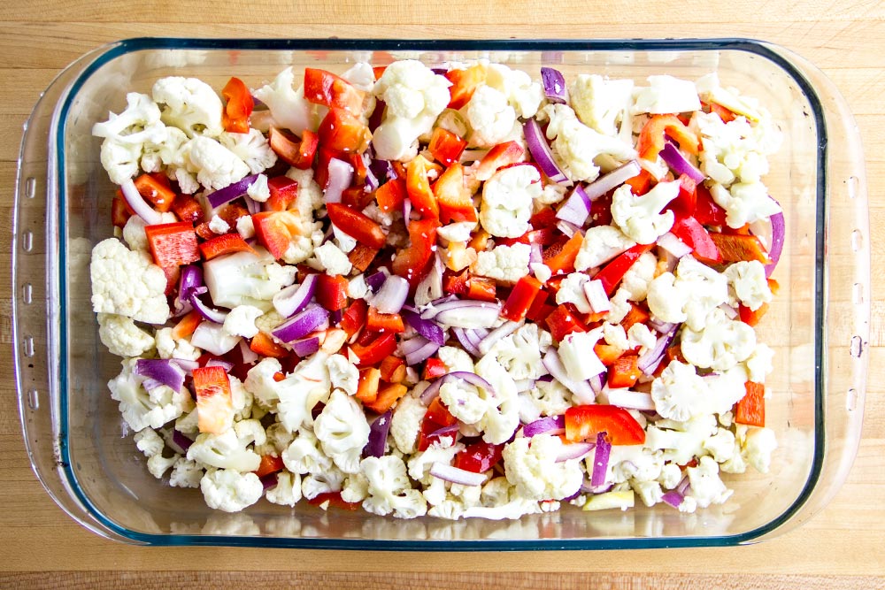 Raw Vegetables in Casserole