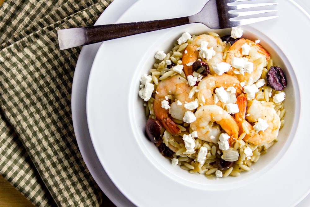 Cooked Shrimp, Olives, Feta & Lemon Recipe