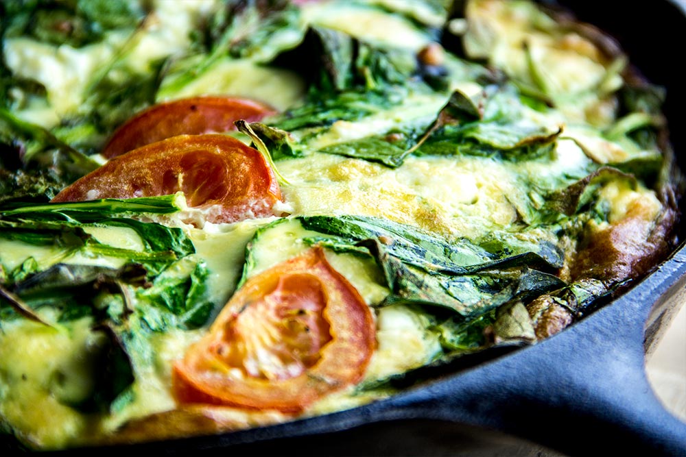 Spring Spinach, Tomato & Feta Frittata