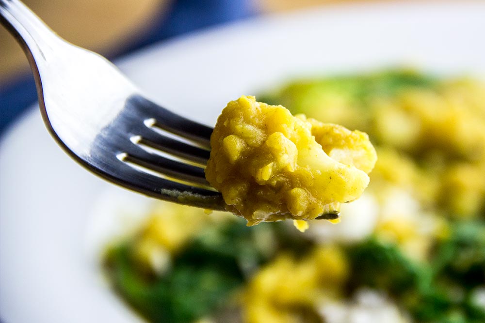 Vegetarian Cauliflower & Spinach Dal Recipe