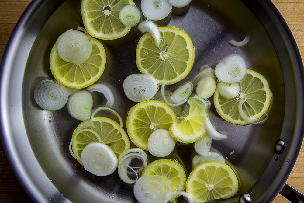 Lemon & Onions in Skillet