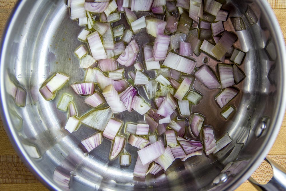 Softening Shallots in Medium Saucepan