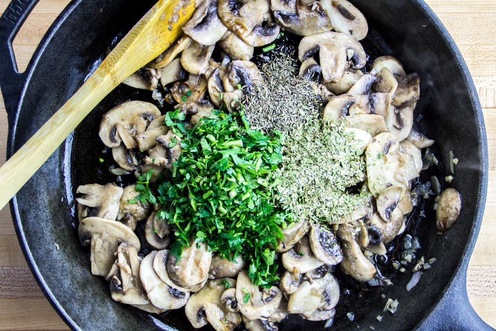 Add Herbs to Mushrooms