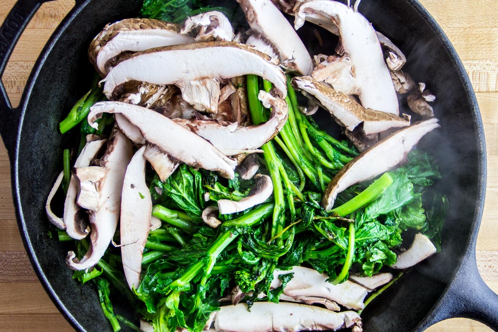 Ginger Spiced Broccoli Rabe & Portobello Mushroom Recipe