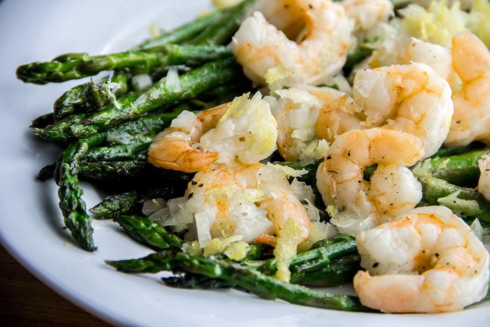 Fresh Asparagus & Shrimp with Lemon Vinaigrette