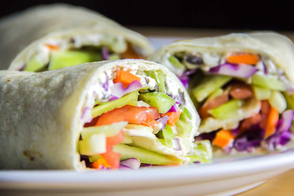 Broccoli Slaw Wraps with Feta, Cream Cheese & Olives Recipe