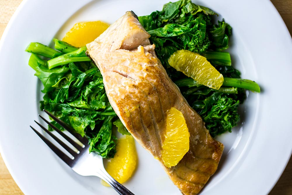 Salmon Fillets with Orange Reduction