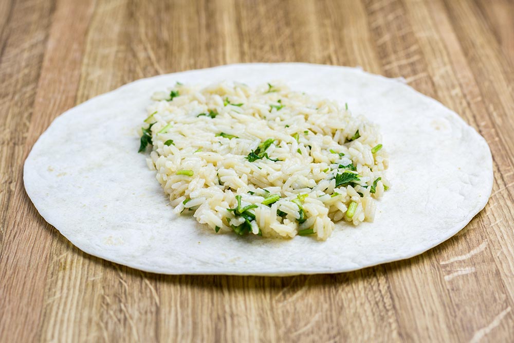Adding Rice to Tortilla