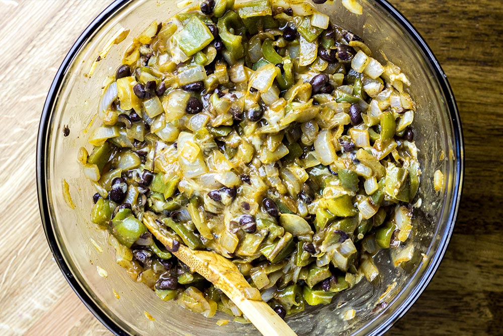 Onion & Pepper Enchilada Filling with Monterey Jack Cheese