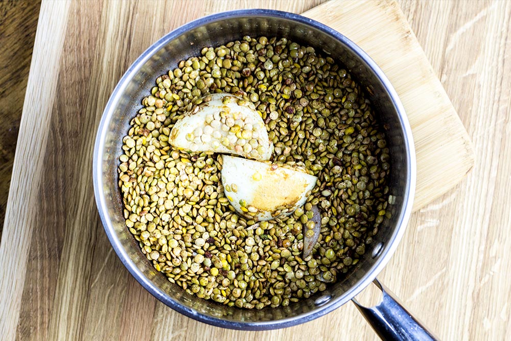 Lentils in Saucepan