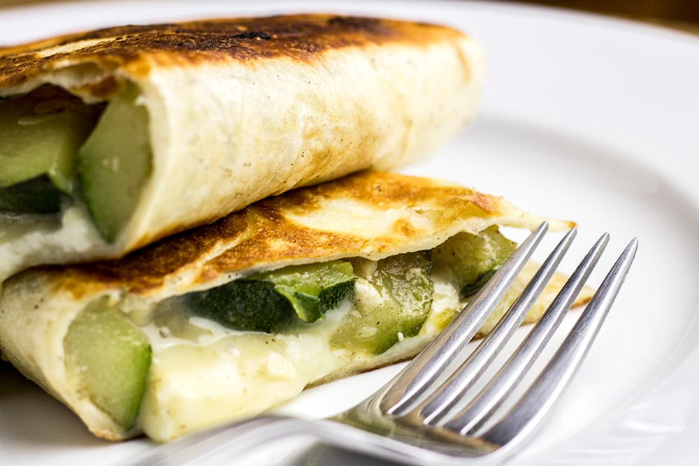 Zucchini, Garlic & Jalapeno Quesadilla Recipe