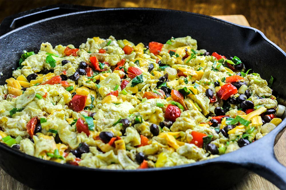 Scrambled Eggs & Bean Burrito Ingredients