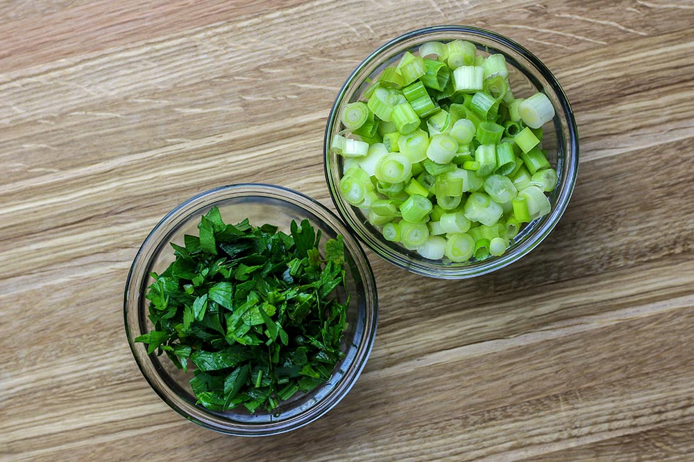 Sliced Scallions & Chopped Flat Leaf Parsley