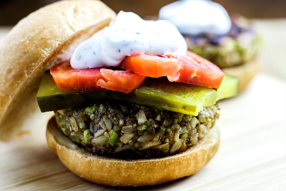 Edamame, Brown Rice & Apple Burger Recipe