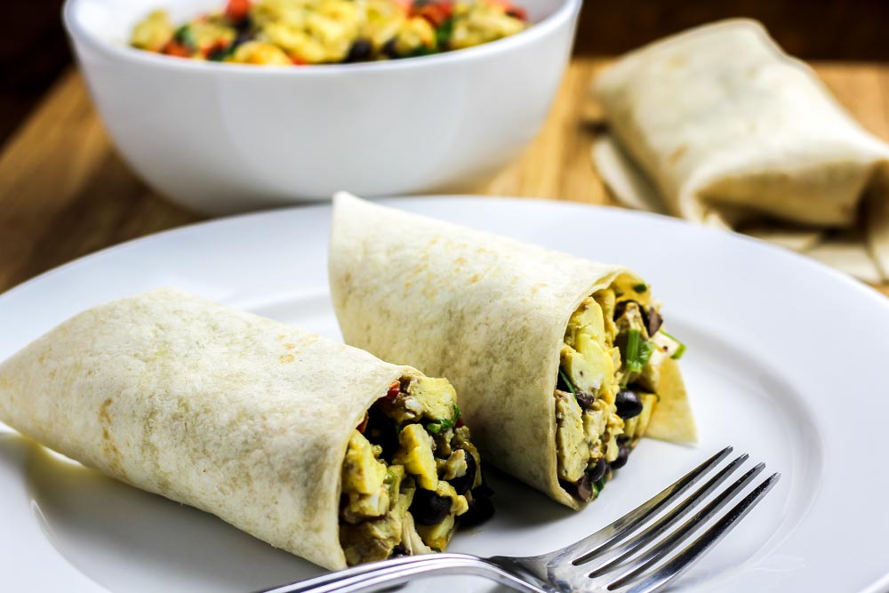 Hearty Egg, Red Pepper & Black Bean Breakfast Burrito Recipe