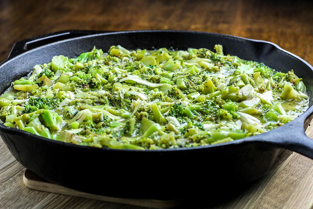 Raw Egg & Broccoli Mix