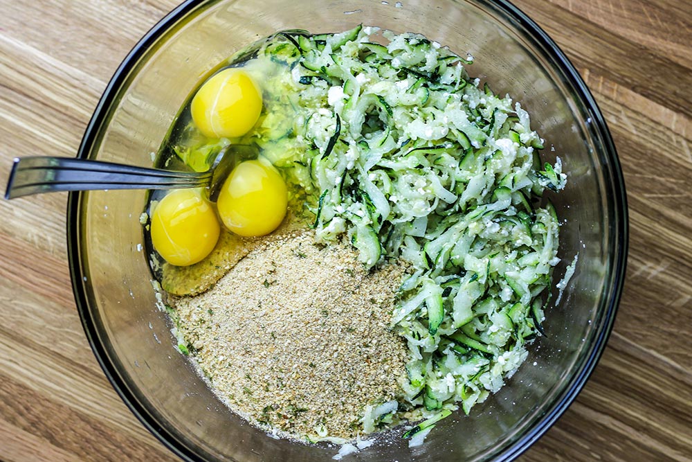Zucchini Fritter Raw Ingredients