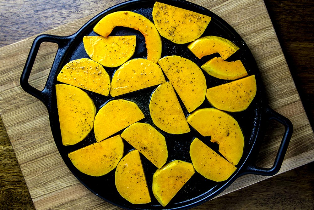 Butternut Squash Slices on Baking Sheet