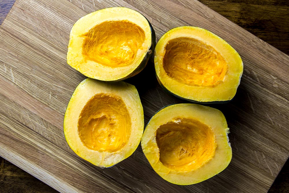 Cleaned Acorn Squash