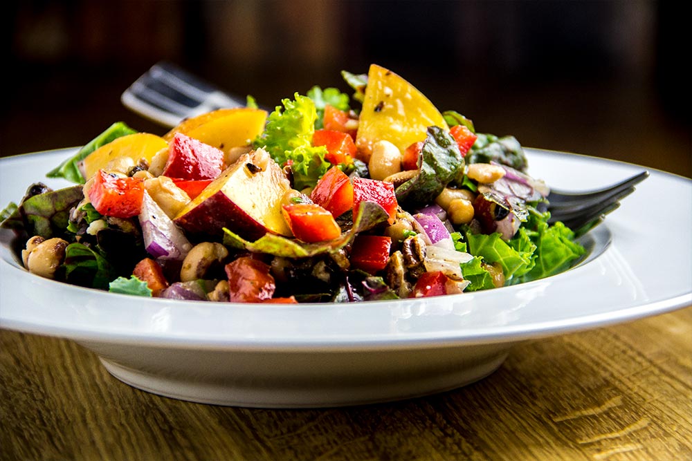 Black Eyed Peas with Peaches, Pecans & Feta Salad Recipe