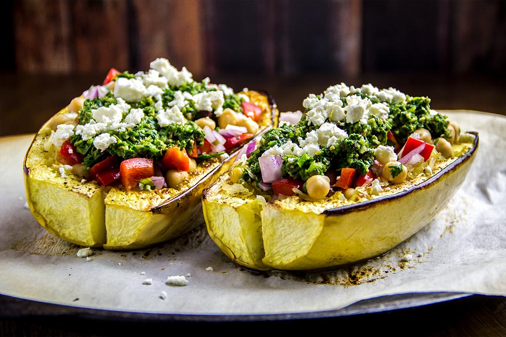 Mediterranean Spaghetti Squash Bowls
