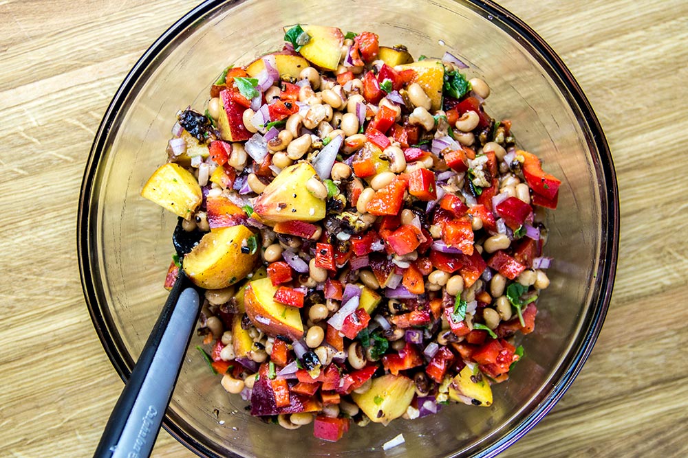 Peach, Pepper & Pea Salad