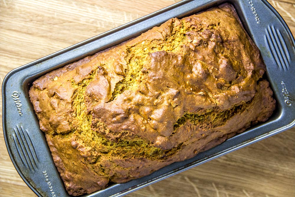 Baked Pumpkin Bread in Pan