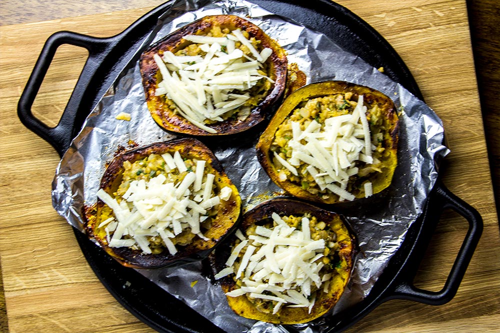 Adding Shredded Parmesan to Filling