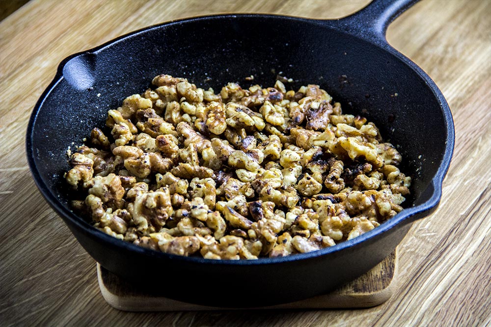 Toasting Walnuts in Small Cast Iron Skillet