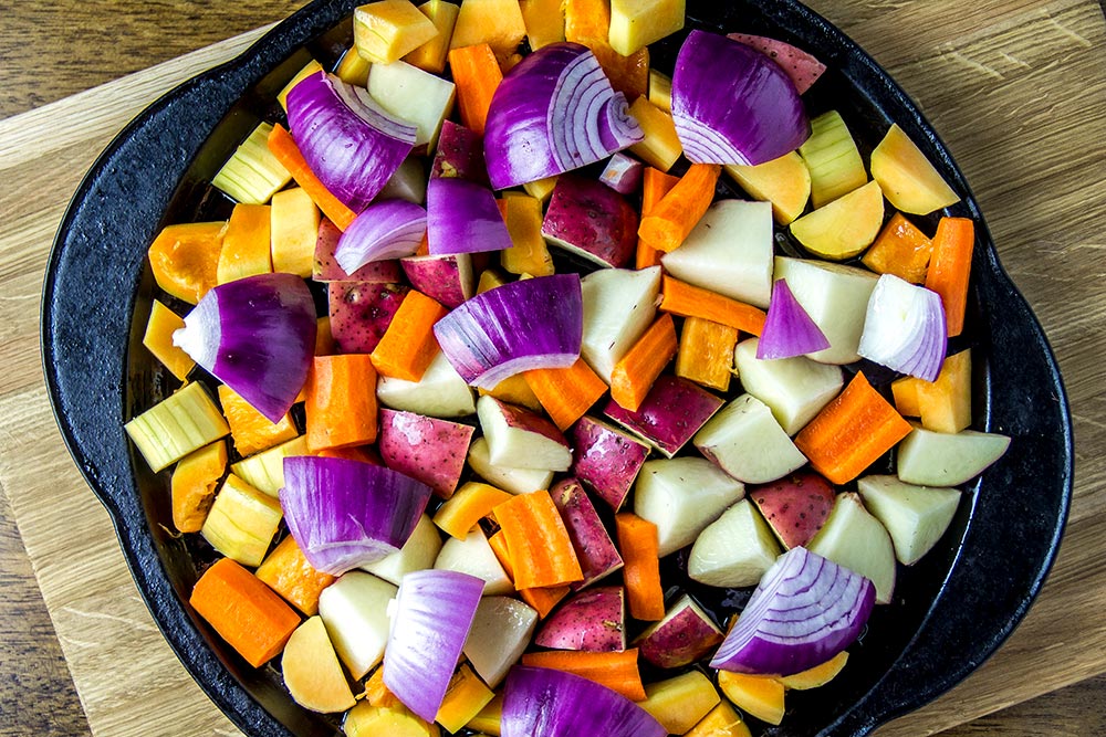Fall Vegetables on Baking Sheet