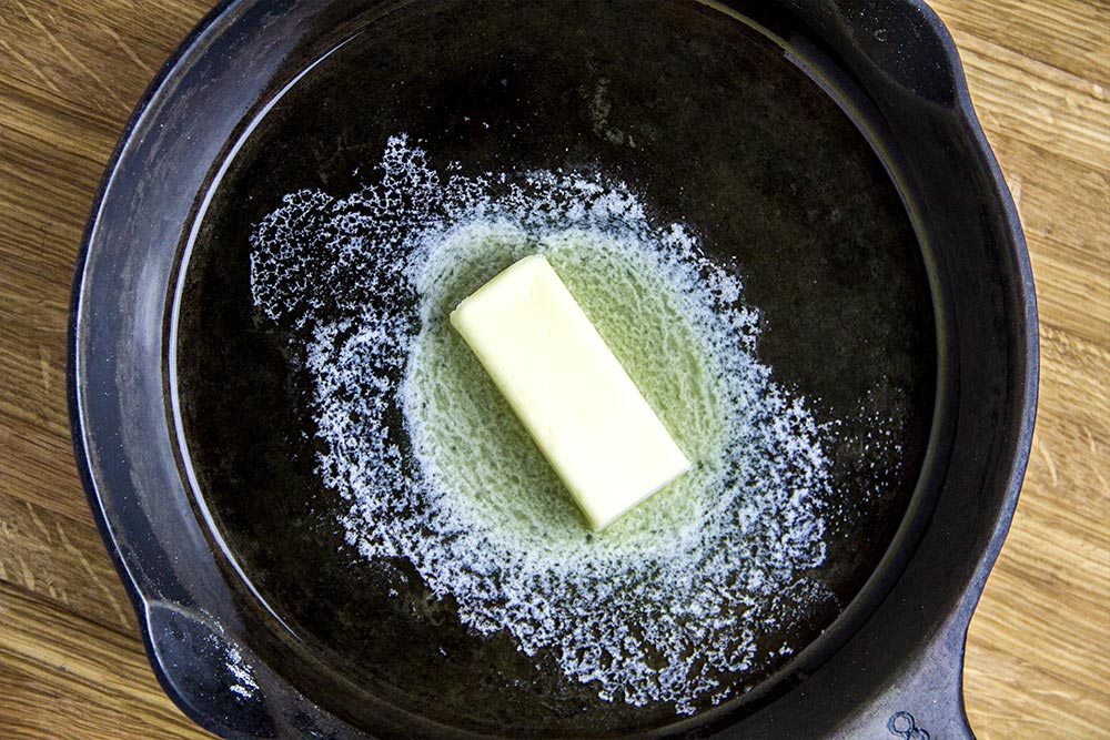 Melting Butter in Cast Iron Skillet