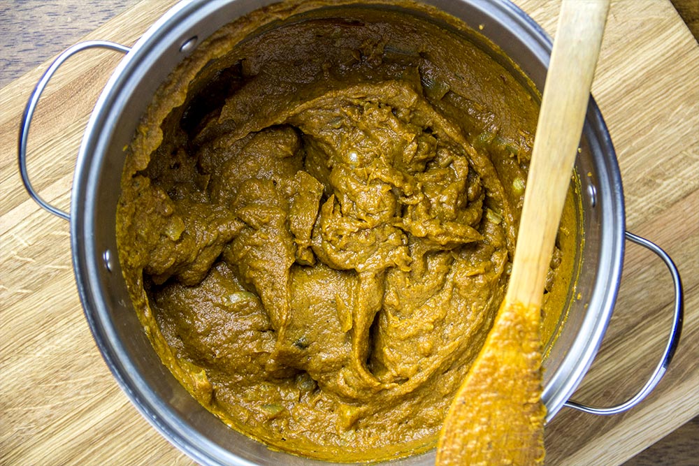 Adding Pumpkin & Brown Sugar to Pot