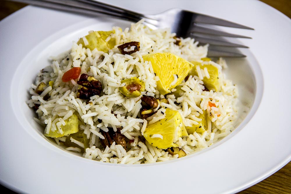 Rice, Orange, Olive & Pecan Salad