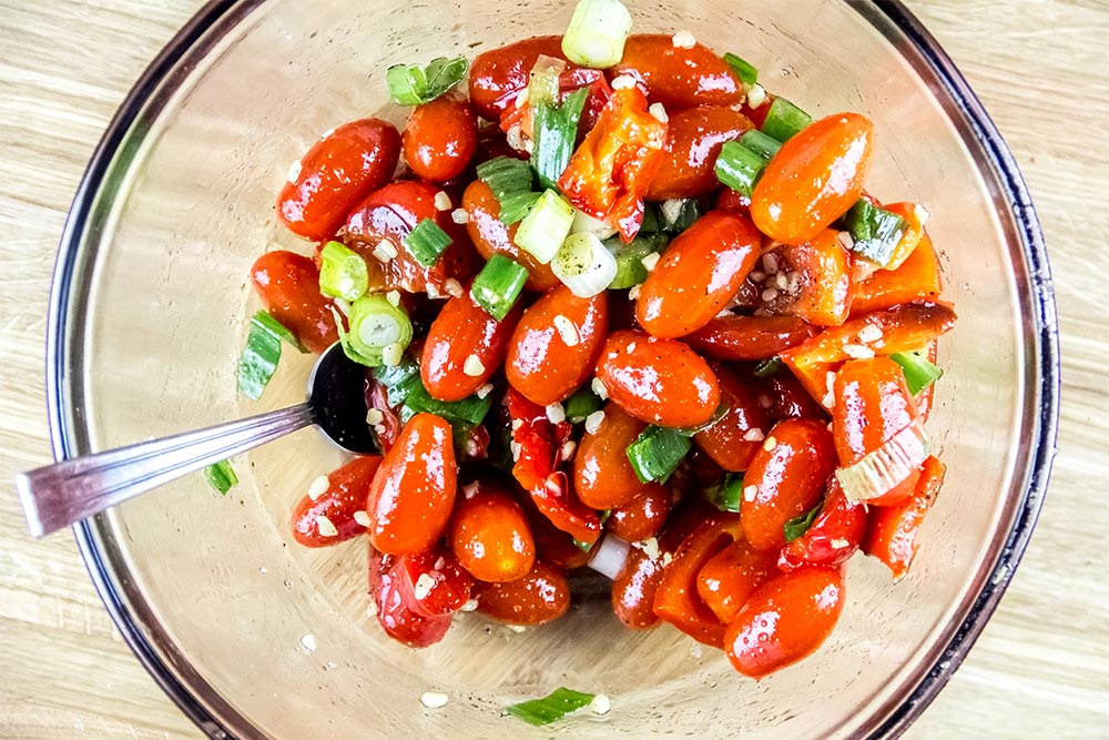 Mixed Vegetables in Large Glass Bowl