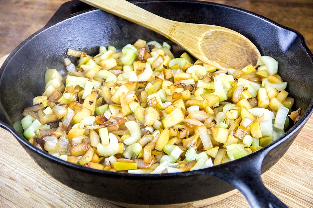 Sauteeing Stuffing Vegetables