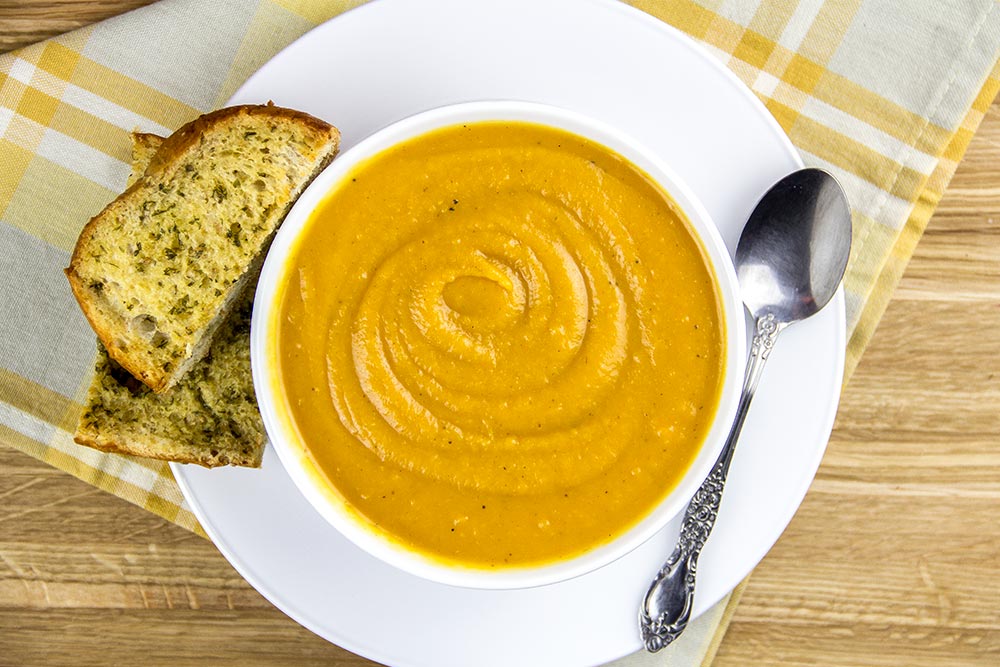 Squash Soup & Garlic Bread