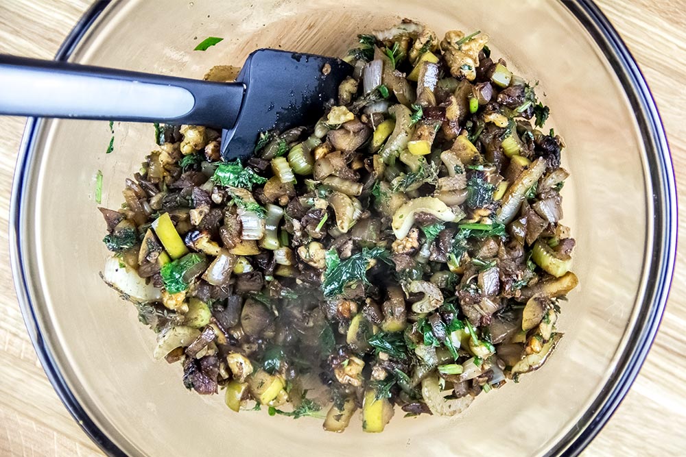 Stuffing Vegetables in Bowl