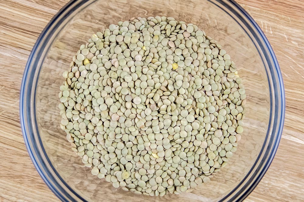 Dried Lentils in Bowl