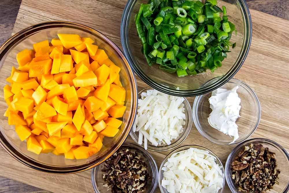Prepped Ingredients for Pasta Dish