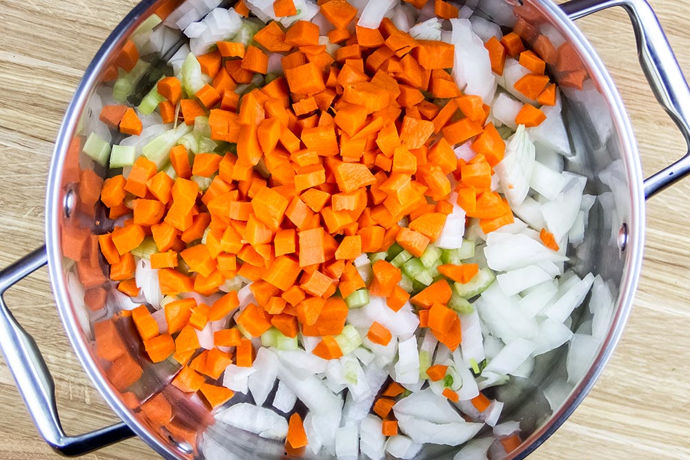 Sauteeing Vegetables in Saucepan